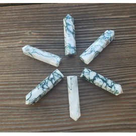 TREE AGATE SINGLE TERMINATED GEMSTONE CRYSTAL PENCIL POINT (ONE)