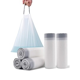 取っ手付きゴミ袋 100枚 10l 白 半透明 強 取り出しやすい 収納 臭わない エコ素材 生分解性 ごみ袋 (ホワイト)