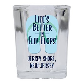 R and R Imports Jersey Shore New Jersey Beach Souvenir 2 oz Square Base Shot Glass Single