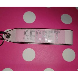 Victoria's Secret VS wristlet strap/keychain brand new pink striped dot logo