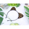 Leopard Grain Cat Ears Headband Brown