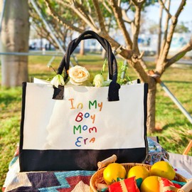 Contia Gifts for Mom, The Best Mom Gifts - In My Boy Mom Era women tote bag, Beige