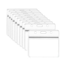 Yoosso 10 Stück Kartenhüllen, Transparente Wasserdicht Ausweiskarte Schutzhülle Namenschilder Kartenhalter mit Lanyards verwendet werden für Ausweise Karten Schule