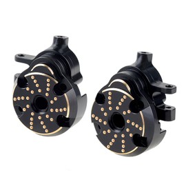 TCRC Brass Front Steering Knuckles Outer Portal Cover+Inner Portal Cover Housing 33g/Pair Weights for Redcat Ascent-18 1/18 Scale RC Crawler Upgrades,Black Coating