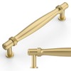 Amerdeco 10 Pack Brushed Gold Cabinet Pulls 5 Inch(128MM) Hole