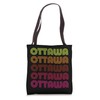 Retro Ottawa Canada Inline Font Disco Design Vintage Tote Bag