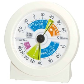 Empex TM-2880 Meteorological Thermometer, Hygrometer, Lifestyle Management Thermometer, Hygrometer, Standing, Made in Japan, Off-White