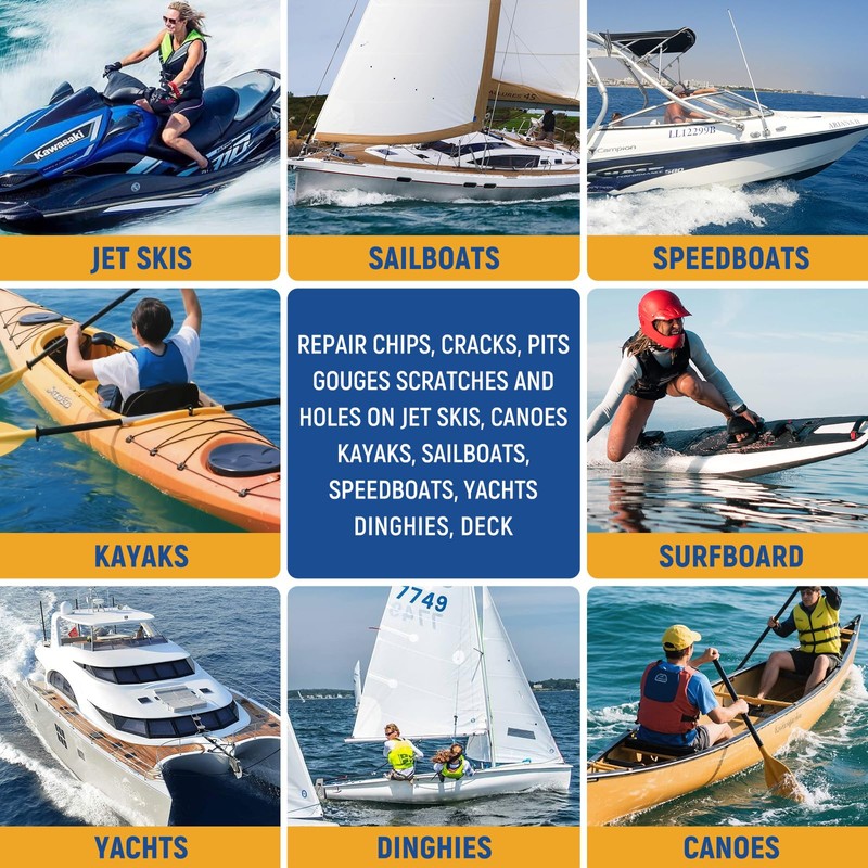 2Pack Fiberglass Boat Repair Kit White Gel Coat Repair Kit