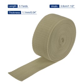 sourcing map Lightweight Polypropylene Webbing Strap 38mm(1 1/2") 5 Yard Backpack Strapping Band Khaki for Outdoor Luggage Cargo Straps - 4.5m