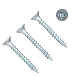 TERF® Multi Purpose Screws 3.5 X 25mm Pozi Flat Double Countersunk Zinc Screws For PVCu Wooden Timber Chipboard MDF and other similar types Screw Size 3.5 X 25mm - Pack of 200