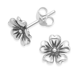 Heather Needham Sterling Silver flower Earrings, Flower Stud Earrings - SIZE:8mm. Gift Boxed 5191