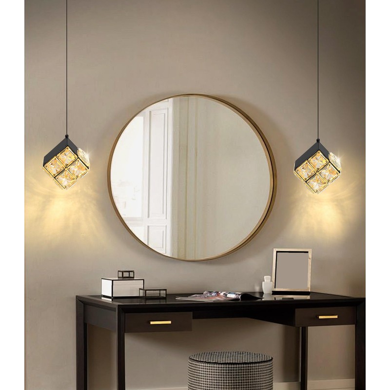 dolria Mini Pendant Lights Crystal Chandeliers for Dining Room Kitchen