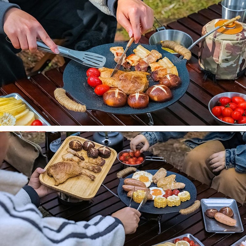 Small Grill Pan with Handle Portable Universal Maifan Stone Coating