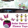 Red Bug Solar Powered Dancing Flower for Car, Car Windowsill