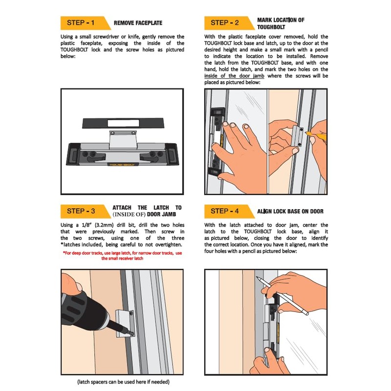TOUGHBOLT Sliding Door Lock – Double Deadbolt Security – Child