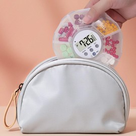 Electronic Pill Dispenser,Pill Storage Case with Timer | Recording Function, 7 Compartments, Organizer Box for Health Products Supplements