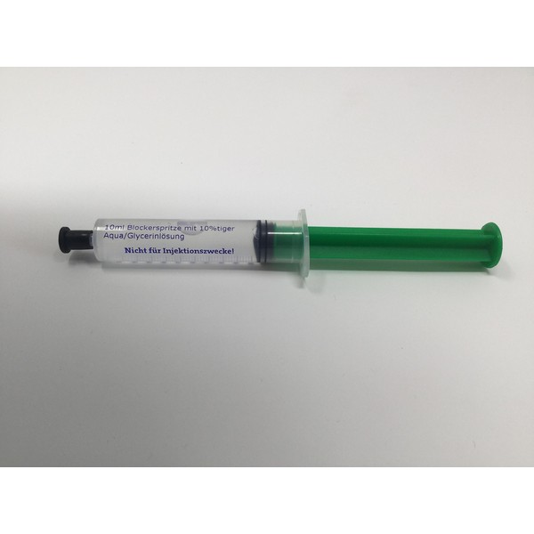 Blocker Syringe - 10 ml - Sterile 10% Aqua Distillata/Glycerin Solution - Individually Packed - PZN 06718980-10 Pieces