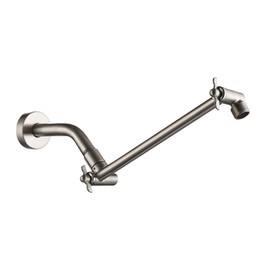 Shower Head Extension Arm, Adjustable Shower Head Arm Extender with Locking Set Screw, G1/2 Connector for Fixed/Rain/Handheld Showerheads, Easy Installation (Brushed Nickel, 10 Inch)