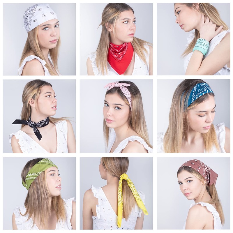 KARL LOVEN Bandanas Pack 100% Cotton Paisley Scarf Head Neck