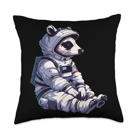 Animals In Space- Badger Astronaut- Badger in Space Throw Pillow