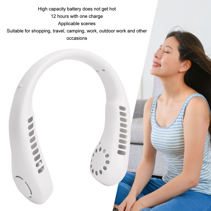 Portable Neck Fan USB Rechargeable Comfortable Cooling Bladeless Neck Fan