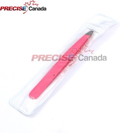 PRECISE CANADA: PROFFESIONAL PINK COLOR EYEBROW TWEEZER SLANTED HAIR BEAUTY WOMAN BEAUTY MAKEUP
