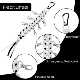 Cheer Bow Holder - Cheerleader Backpack Bow Organizer - Durable Paracord Hair Bow Hanger Cheer Bag Accessories - Cheerleading Gift for Cheer Teams - White/Black 1 Pack