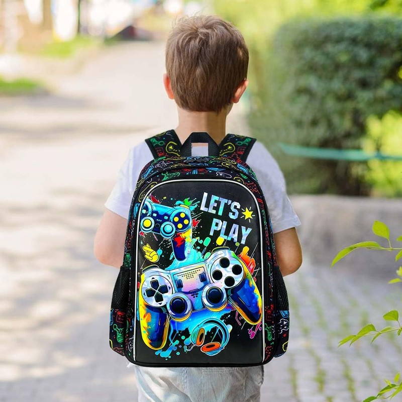UFNDC 5PCS Kids Luggage for Boys, Game Rolling Suitcase with