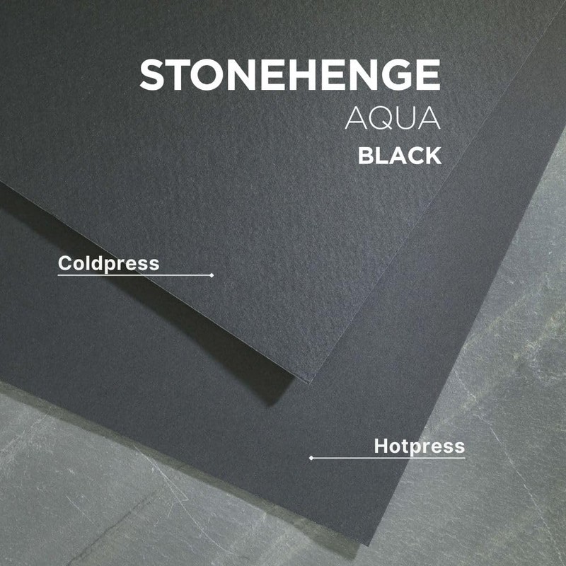 Stonehenge Aqua Almohadilla negra, 150 hojas, Coldpress, 18 x 17