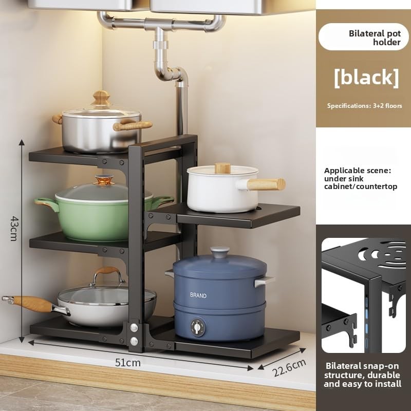 Mnftive adjustable Pot and Pan Organizer for Cabinets - Heavy