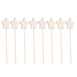 Toddmomy Princess Stick 8Pcs DIY Fairy Wooden Art and Crafts Star Fairy Wand Sticks DIY Painting Accessories for Kids Fairy Stick