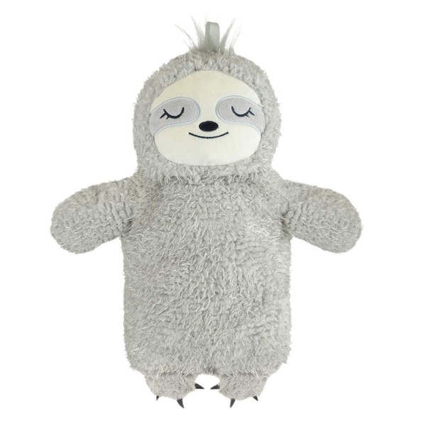 Hot Water Bottle with Novelty Plush Super Soft Cover Premium Natural Rubber 1 Litre Hot Water Bag - Helps Provide Warmth and Comfort (Sloth)