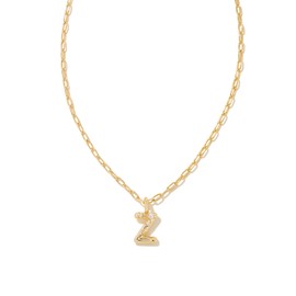 Kendra Scott Crystal Letter Z Short Pendant Necklace, 14k Gold-Plated Brass, Fashion Jewelry for Women