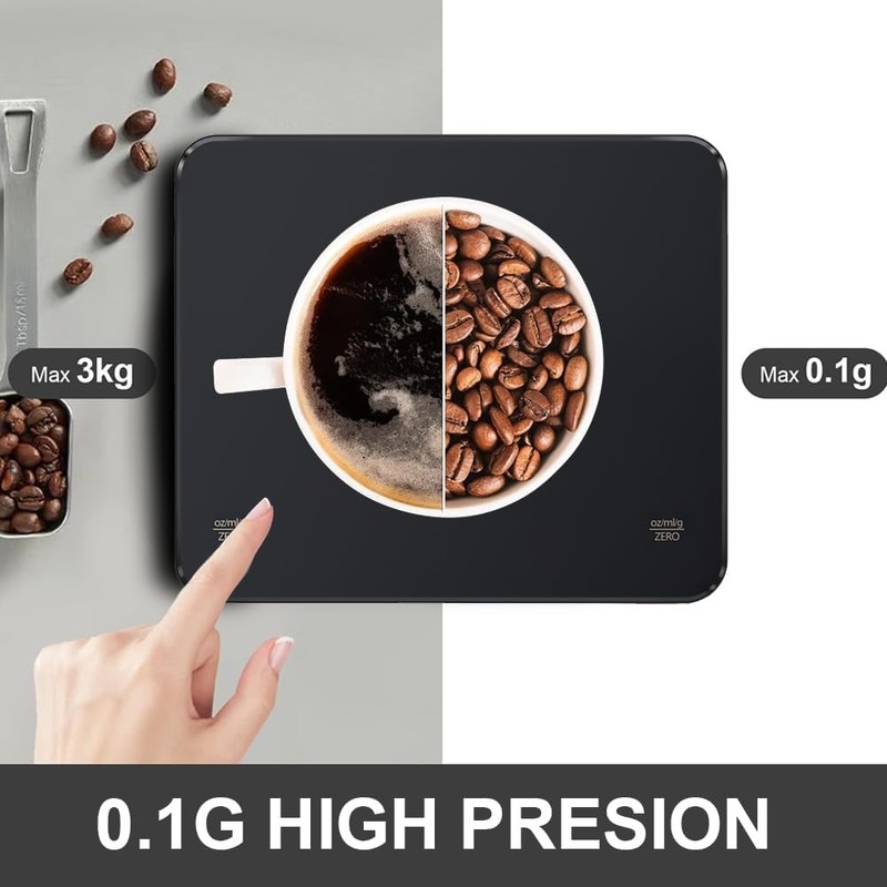 OBEST Báscula de Café con temporizador, Báscula Digital Precisa para