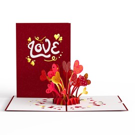 Lovepop Valentines Day Card for Her, Him - 3D Sweet Romantic Pop-Up Cards - Love Heart Explosion - 5" x 7" - Blank Notecard & Envelope Included