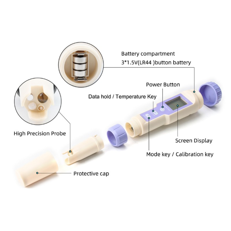 3 In 1 Test Pen Water Quality Testing Portable Backlight