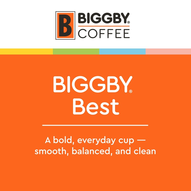 BIGGBY Best Single Serve Coffee, 100% Farm-Direct, Recyclable Plastic Cups,