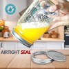 Wide Mouth Mason Jars 16 Oz (2-Pack) with Metal Airtight