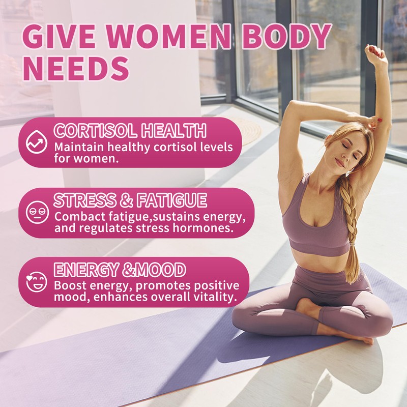 Cortisol Supplements for Women Liquid Drops, Natural Herbal Extract Complex