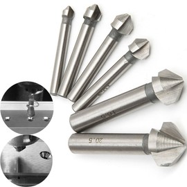 MALAYAS 3 flute 90° HSS Chamfer Cutter End Mill Drill Milling Cutting Tool Set Pack of 6pcs