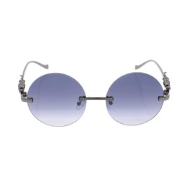 Flawless Rimless Rectangle Vintage Sunglasses Fashion Frameless Tinted Glasses for Women Men (Round Black, 57)