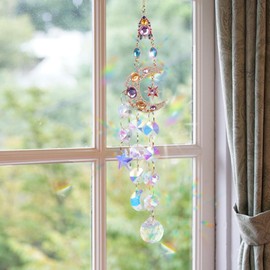 Creaher Hanging Sun Catcher Window Hanging Prism Ornaments Sun Catcher Decor Rainbow Crystal Suncatchers for Garden Window Home Car Office Decorations Crystal Gifts