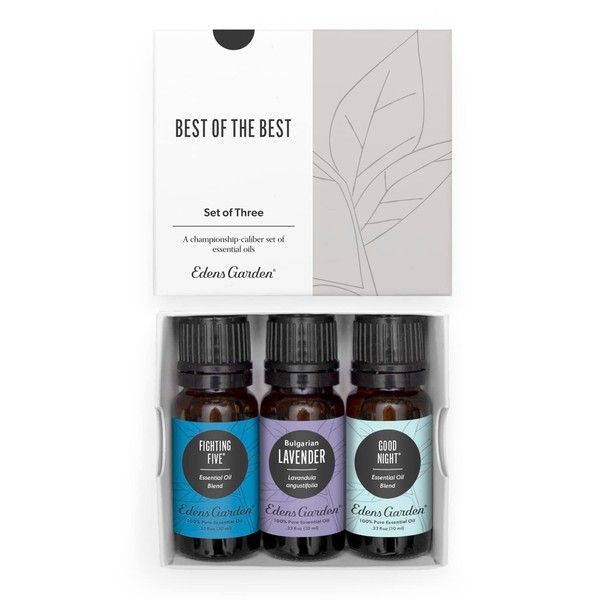 Edens Garden Best of The Best Essential Oil 3 Set, Best 100% Pure Aromatherapy Beginners Kit (for Diffuser & Therapeutic Use), 10 ml