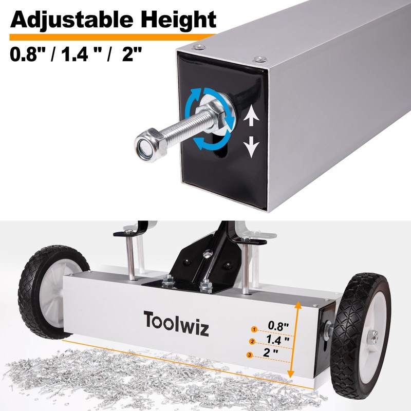 Toolwiz 18 Inches 26 Lbs Magnetic Sweeper Magnetic Pickup Tool