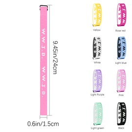 Jolbndcv 8 Pcs WW Bracelets JD Bracelets Jesus Bracelets Religious Christian Bracelet Christian Gifts Wristbands for Women Men 8 Color