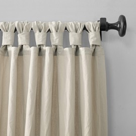 Archaeo Washed 100% Cotton Twist Tab Curtain, 52" x 95", Oatmeal