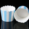 Cabilock 50PCS Paper Baking Cups Blue and White Stripes Dessert