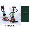 2PCS Vintage African Women Statue Candle Holders Resin Figurines Fits