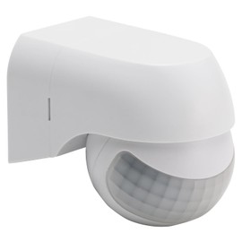 Greluma 1 Piece IP44 Waterproof PIR Infrared Motion Sensor Indoor Outdoor Detection Range up to 12m at 180°, White Color