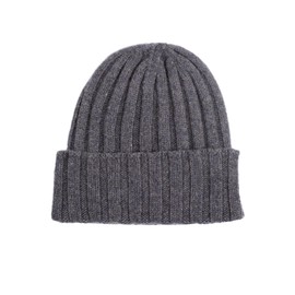 Bo.MA. 100% Pure Regenerated Cashmere Ribbed Hat for Men and Women, Made in Italy, Winter Hat, Cashmere, Winter, Headphones, Clothing, Gift, gray